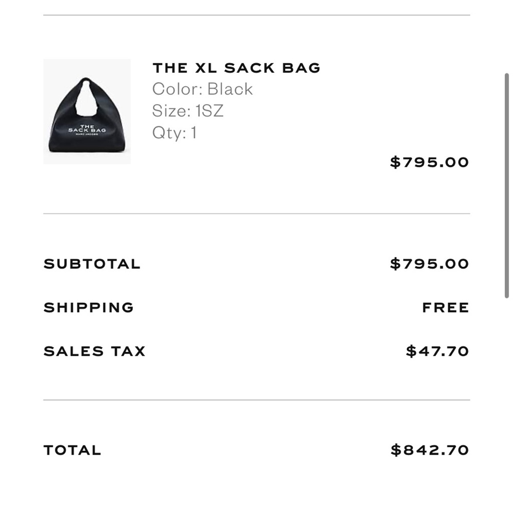 Black XL Marc Jacobs The Sack Bag extra large leather